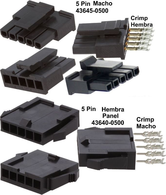 Conectores Molex MicroFit 5pin